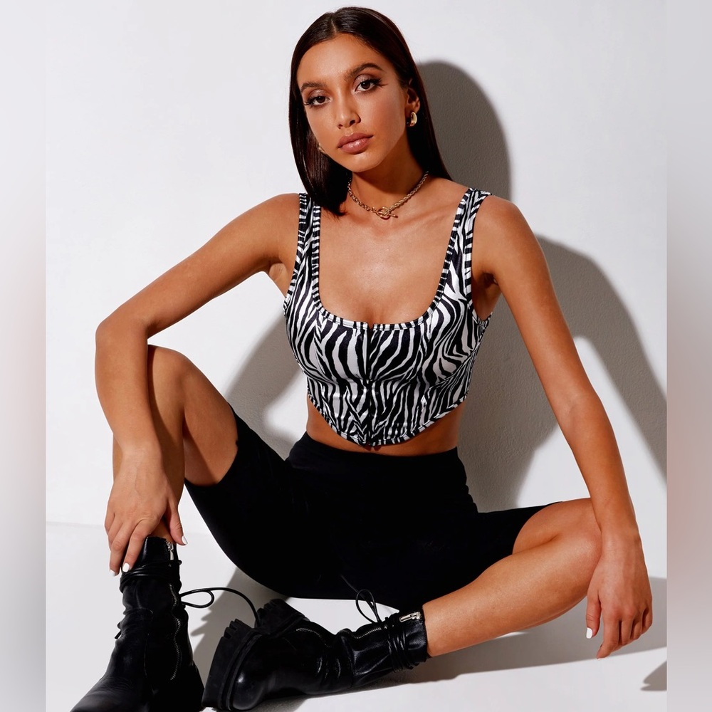 Motel Rocks Zebra Corset Top